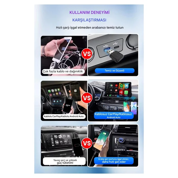 Carlinkit Mini Ultra 3 Kablosuz Carplay Adaptör - Görsel 7