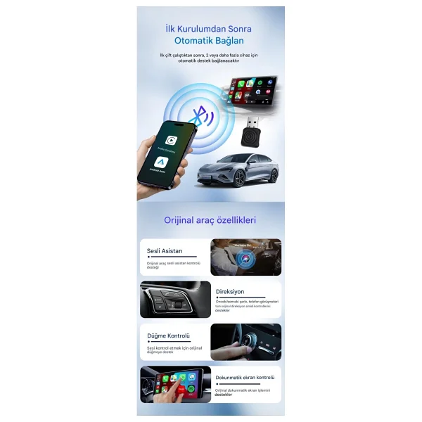 Carlinkit Mini Ultra 3 Kablosuz Carplay Adaptör - Görsel 9