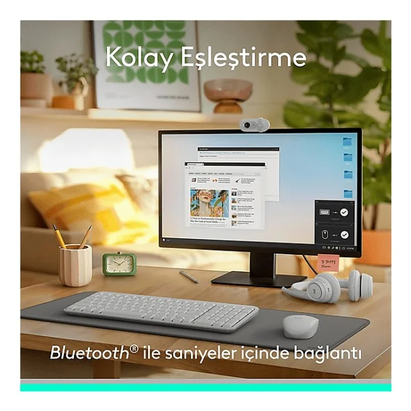 Logitech Mk250 920-013529 Beyaz Kablosuz Klavye Mouse Seti - Görsel 3
