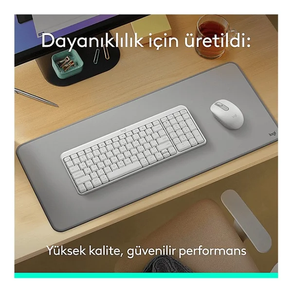 Logitech Mk250 920-013529 Beyaz Kablosuz Klavye Mouse Seti - Görsel 5