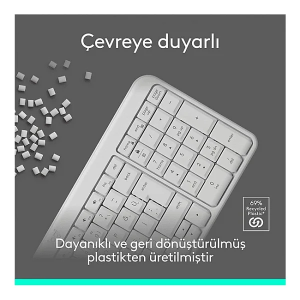Logitech Mk250 920-013529 Beyaz Kablosuz Klavye Mouse Seti - Görsel 10