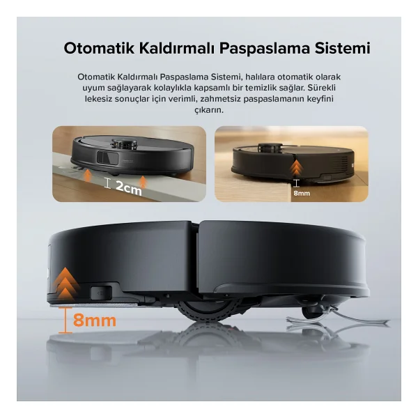 Roborock Q8 Max Pro Siyah Akıllı Robot Süpürge - Görsel 7