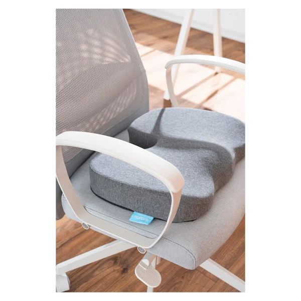 Softlife Coxygel Serinleten Visco Oturma Minderi Jelli Ortopedik Coccyx Kuyruk Sokumu Minderi 45x34x7cm - 45 X 35 Cm - Gri - Görsel 9