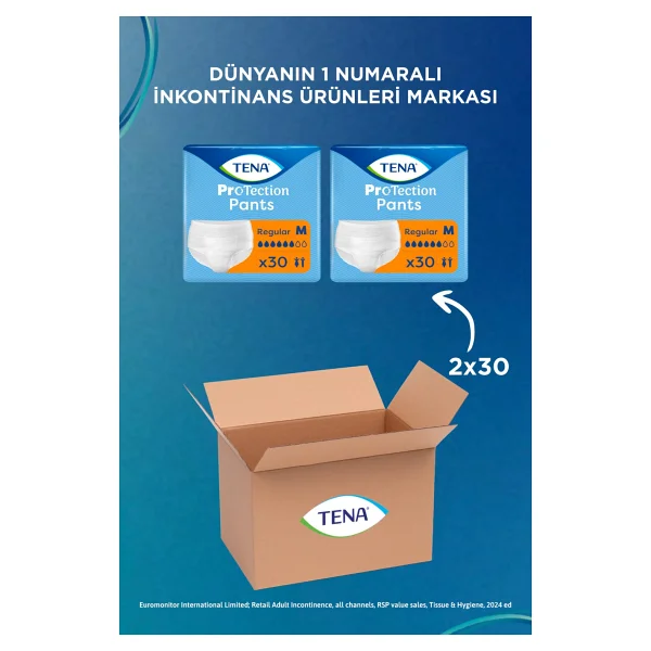 Tena Emici Külot Regular 6 Damla Orta Boy M 30'lu 2 Adet Hasta Bezi - Görsel 2
