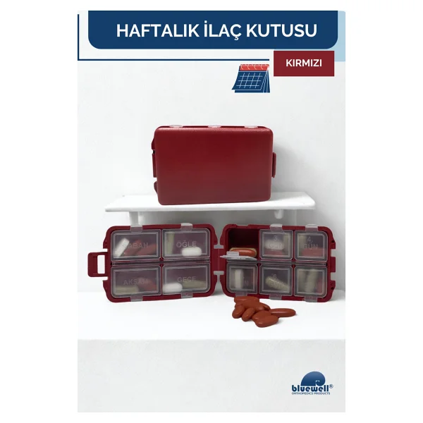 Haftalık Taşınabilir Ilaç Saklama Kutusu 10 Bölmeli Taşınabilir 7 Günlük Seyahat Hap Vitamin Saklama Düzenleyici Kitlenir Kapak Organizer - Mavi - Görsel 6