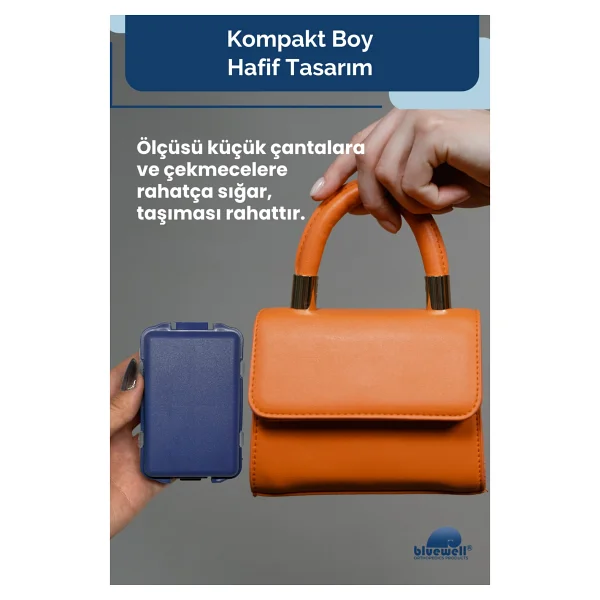 Haftalık Taşınabilir Ilaç Saklama Kutusu 10 Bölmeli Taşınabilir 7 Günlük Seyahat Hap Vitamin Saklama Düzenleyici Kitlenir Kapak Organizer - Mavi - Görsel 2