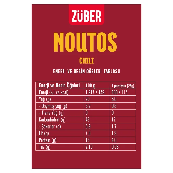 Züber Noutos Fırınlanmış Nohut Cipsi Chili 55g X 12 Paket - Görsel 2