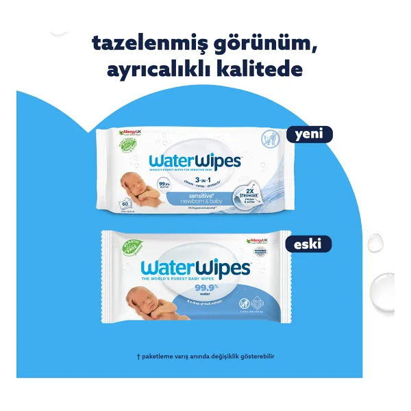 Waterwipes Sensitive Yenidoğan 60 Yaprak 4'lü Paket Islak Mendil - Görsel 5