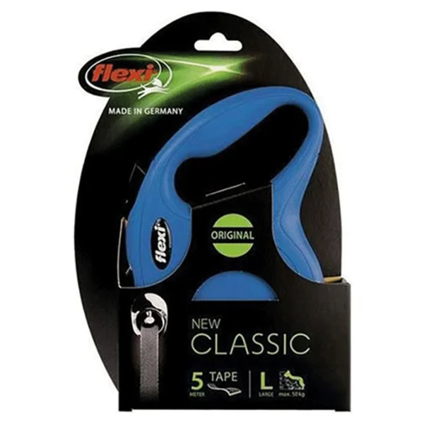 Flexi New Classic 5 m Şerit Large Mavi Otomatik Köpek Tasması - Görsel 6