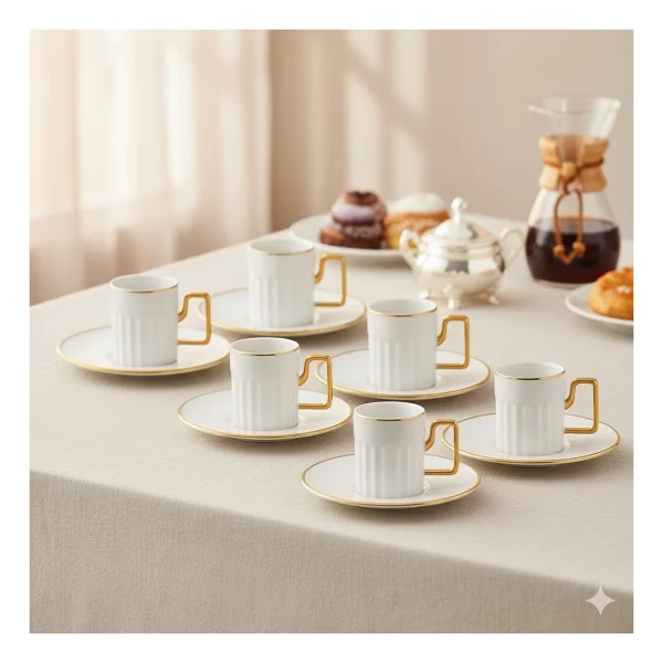 Jumbo Sorin-100 Gold 12 Parça 6 Kişilik Kahve Fincan Takımı - Görsel 7