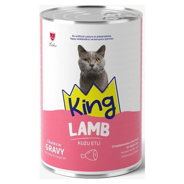 King Kuzu Etli Yetişkin Kedi Konservesi 400 Grx20 Adet - Görsel 2