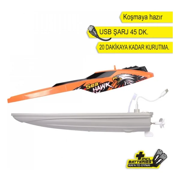 Dickie Uzaktan Kumandalı Sea Hawk Tekne Turuncu - Görsel 5