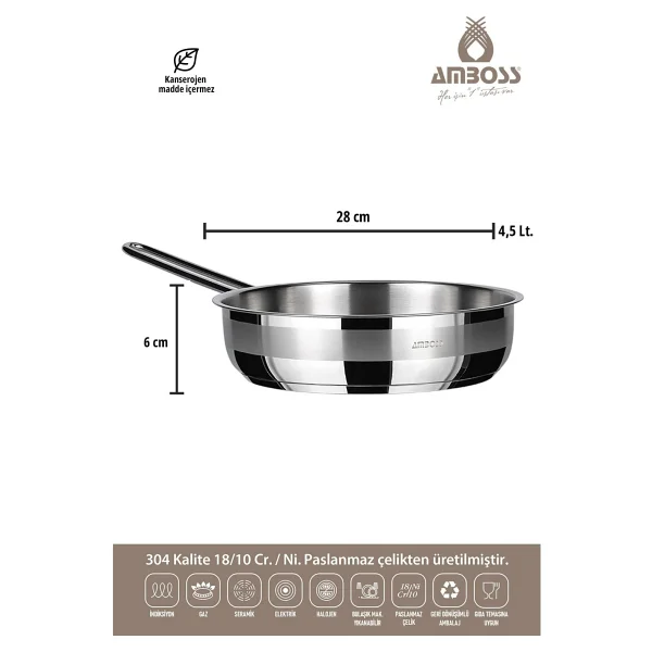 Amboss Vento Steel 3 Parça Tava Seti - Görsel 4