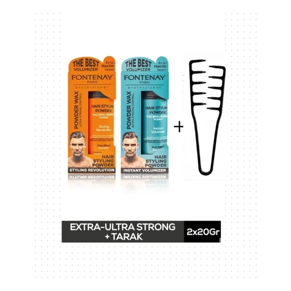 Fontenay Saç Pudra Toz Wax Matt Effect Ve Ultra Strong 20gr + Mucizevi Şekil Tarak 3'lü Set - Görsel 5