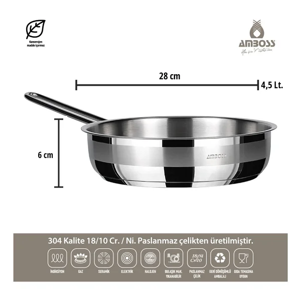 Amboss Vento Steel 3 Parça Tava Seti - Görsel 3
