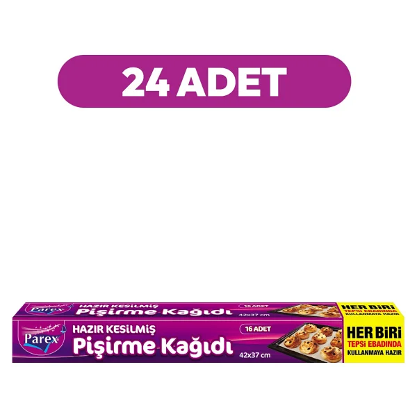 Parex Hazır Kesilmiş Pişirme Kağıdı 16'lı 42 X 37 Cm 24 Paket 1 Koli - Görsel 5