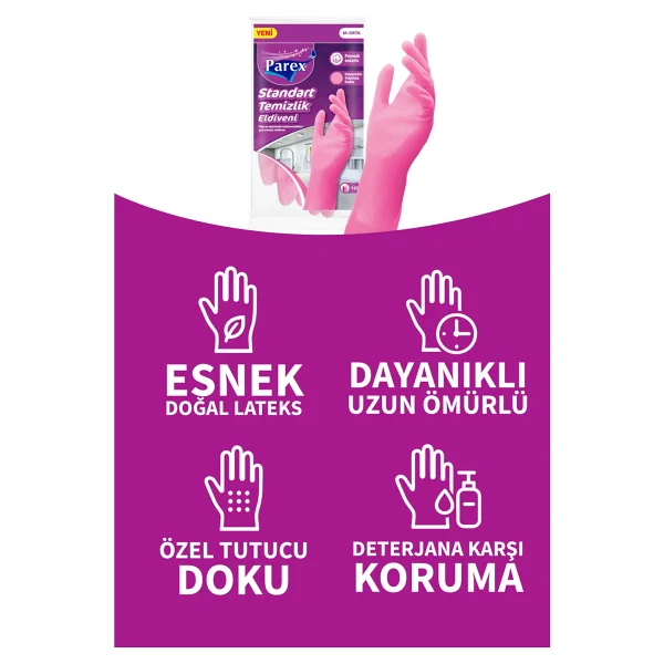 Parex Ekonomik Standart Orta Boy Temizlik Eldiveni - Görsel 3