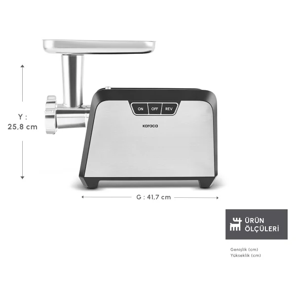 Karaca 2000 W Inox Kıyma Makinesi - Görsel 2