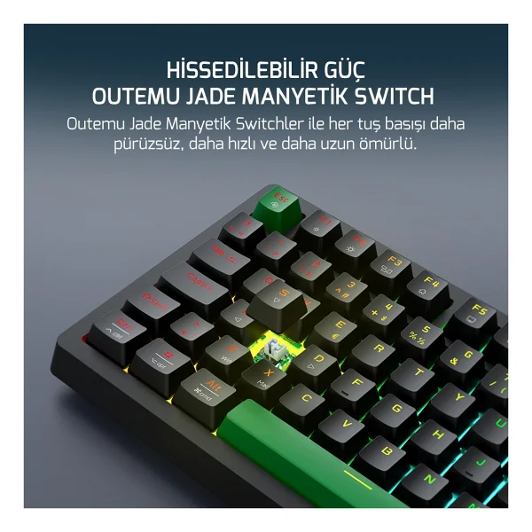 Gamepower Tirus He80 8K RGB Tkl Magnetic Switch Kablolu Oyuncu Klavyesi - Görsel 4