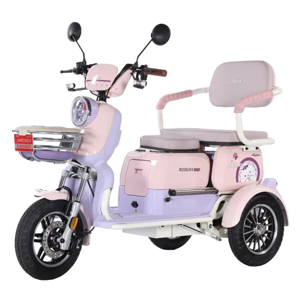 Arora Rüzgar New 900 W 3 Tekerlekli Elektrikli Motosiklet Lila - Görsel 3
