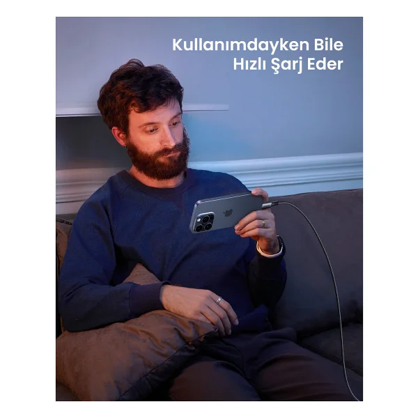 Ugreen 15374 2 M Type-C To Type-C Hızlı Şarj Kablosu - Görsel 9