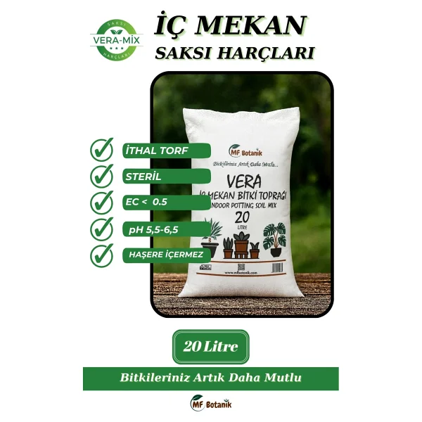 Mf Botanik Vera Özel Karışım Iç Mekan Bitki Toprağı 20 Litre Çiçek Toprağı Toprak Harcı - Görsel 2