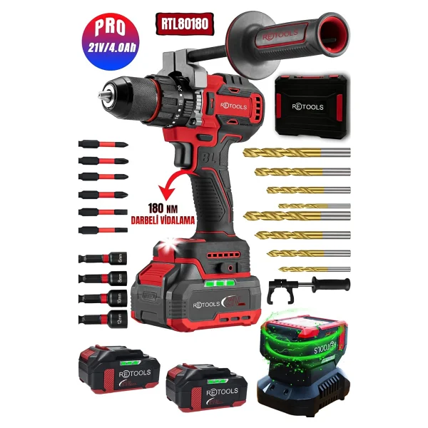 Retools Rtl80180 21 V Çift Akülü 4 Ah Darbeli Vidalama Makinesi - Görsel 5