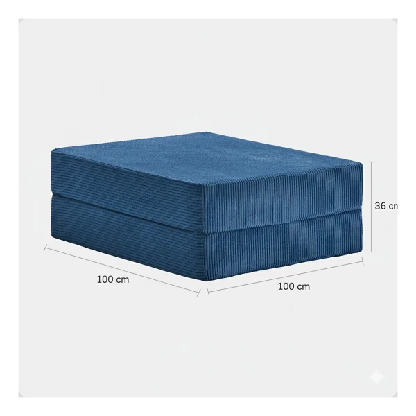 Monamı Dechome 200x200 Köşe Takımı Kadife Köşe Koltuk Modüler Köşe Takımı Yataklı L Koltuk Fitilli Kadife Yıkanabilir Fitilli Kadife Kumaş - Lacivert - Görsel 5