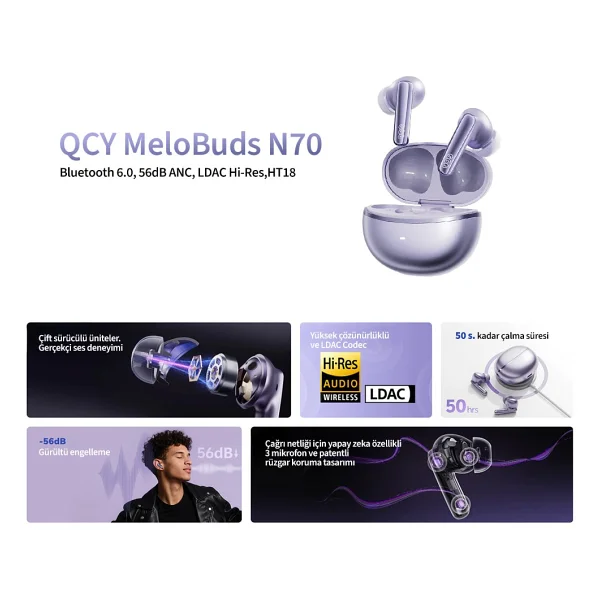 Qcy Melobuds N70 TWS Kulak İçi Bluetooth Kulaklık - Görsel 6