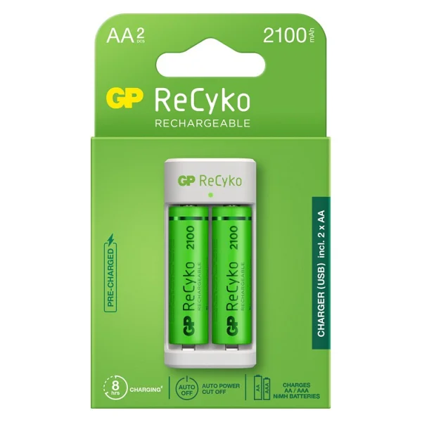 Gp E211 USB Pil Şarj Cihazı Ve 2100 mAh 1,2 V Aa Şarjlı Kalem Pil Seti - Dayanıklı Ve Taşınabilir Kullanım - 2'li - Görsel 6