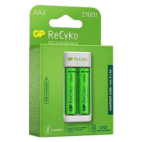 Gp E211 USB Pil Şarj Cihazı Ve 2100 mAh 1,2 V Aa Şarjlı Kalem Pil Seti - Dayanıklı Ve Taşınabilir Kullanım - 2'li - Görsel 4