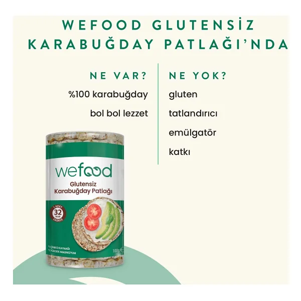 Wefood Glutensiz Karabuğday Patlağı 100 Gr 5'li - Görsel 2