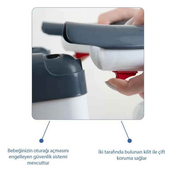 Babyjem İndigo Mavi Yandan Açılır Banyo Ve Mama Oturağı & Minder 2'li Set Kolay Temizlenebilir - Görsel 7