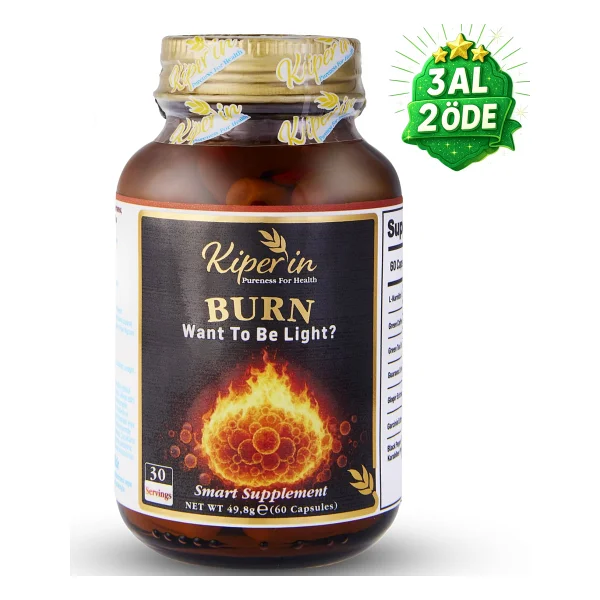 Kiperin Burn Vücut Yağı Hedefleyici L-Karnitin, Yeşil Çay, Guarana, Zencefil, Garsiniya, Kafein 60 Kapsül - Görsel 9