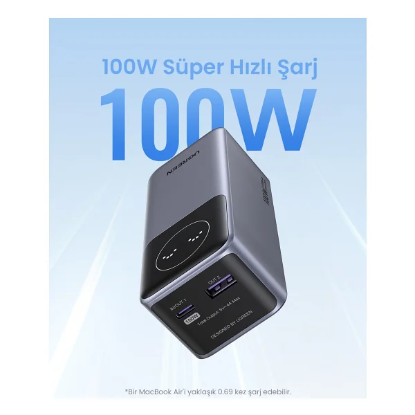 Ugreen Nexode Pro 35526b 12000 mAh Hızlı Şarj Powerbank - Görsel 6