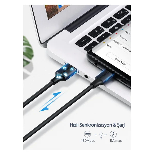 Ugreen 60123 2 M USB To Type-C Hızlı Şarj Kablosu - Görsel 4