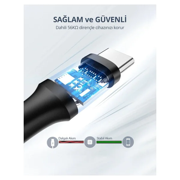 Ugreen 60123 2 M USB To Type-C Hızlı Şarj Kablosu - Görsel 7
