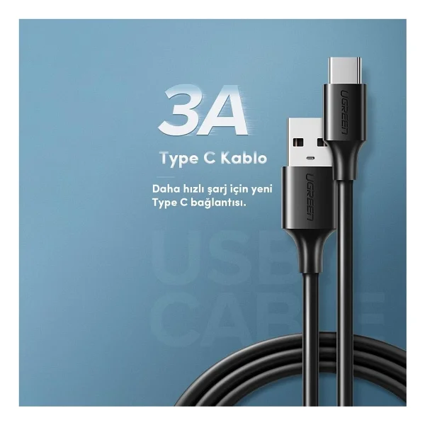 Ugreen 60117 1.5 M USB To Type-C Hızlı Şarj Kablosu - Görsel 3