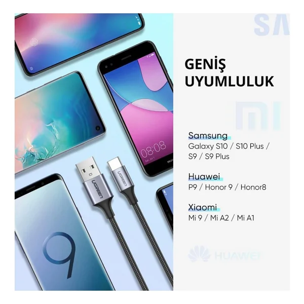 Ugreen 60126 1 M USB To Type-C Hızlı Şarj Kablosu - Görsel 8