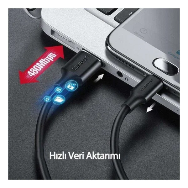 Ugreen 60131 1 M USB To Type-C Hızlı Şarj Kablosu - Görsel 7