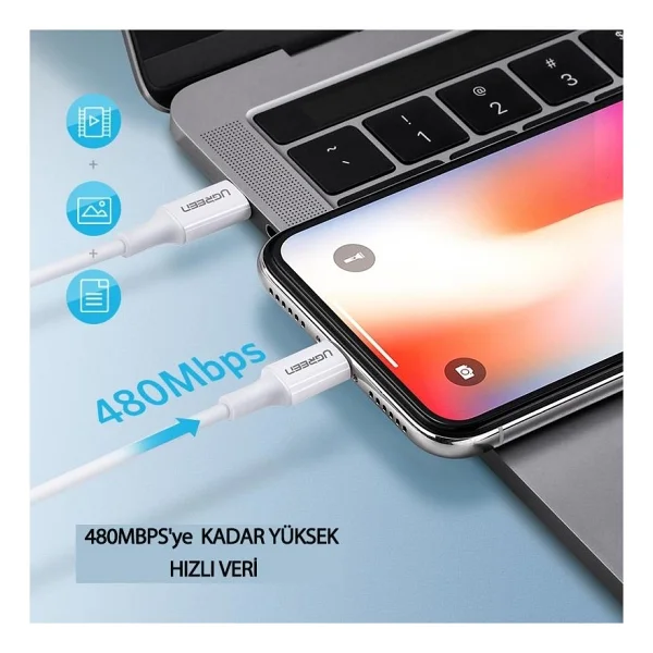 Ugreen 60749 2 M Type-C To Lightning Hızlı Şarj Kablosu - Görsel 5