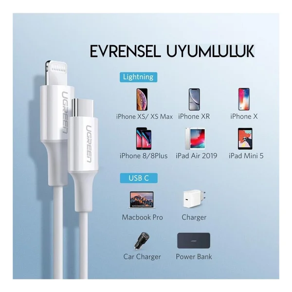 Ugreen 60749 2 M Type-C To Lightning Hızlı Şarj Kablosu - Görsel 6
