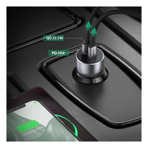 Ugreen 60980 52.5 W Hızlı Araç Şarj Aleti - Görsel 2