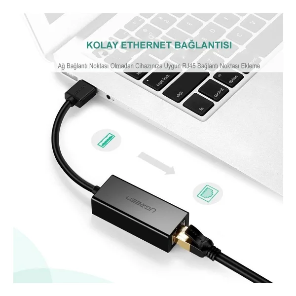 Ugreen 20256 USB 3.0 to Ethernet Dönüştürücü - Görsel 4