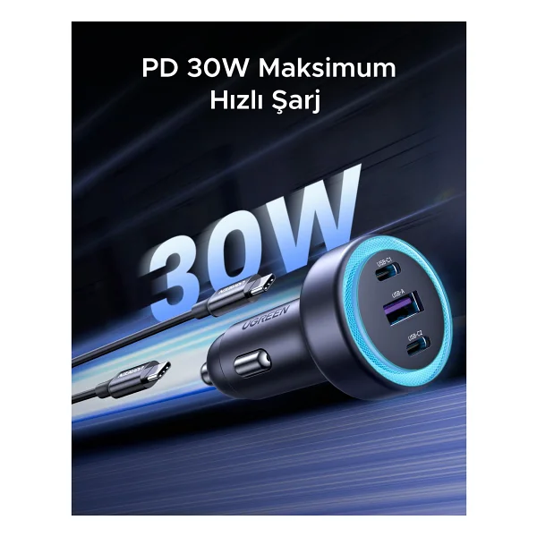 Ugreen 45843 30 W Hızlı Araç Şarj Aleti - Görsel 7
