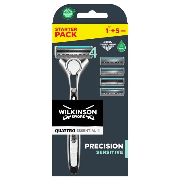Wilkinson Sword Quattro Tıraş Bıçağı 1 Sap + 5 Yedek Kartuş - Görsel 9
