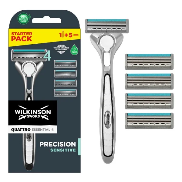 Wilkinson Sword Quattro Tıraş Bıçağı 1 Sap + 5 Yedek Kartuş - Görsel 2