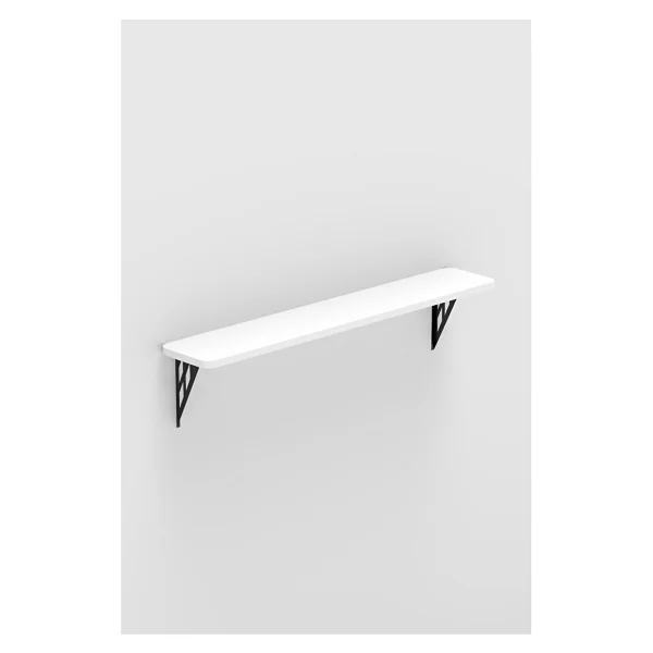 Retodesign Montajsız Beyaz Petek Üstü Metal Raf, Kalorifer Peteği Raf Dresuar Uçan Raf 100 Cm 100100 - Atlantik Çam - Görsel 4