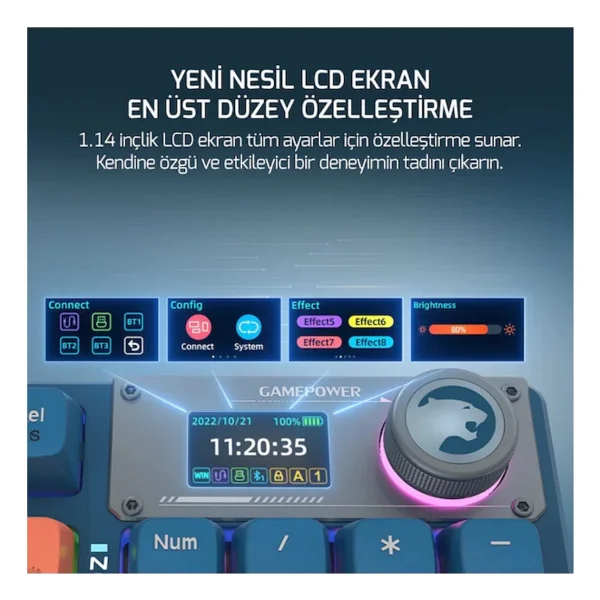 Gamepower Gasket Elite X RGB Kablolu/Kablosuz Mekanik Oyuncu Klavyesi - Görsel 7