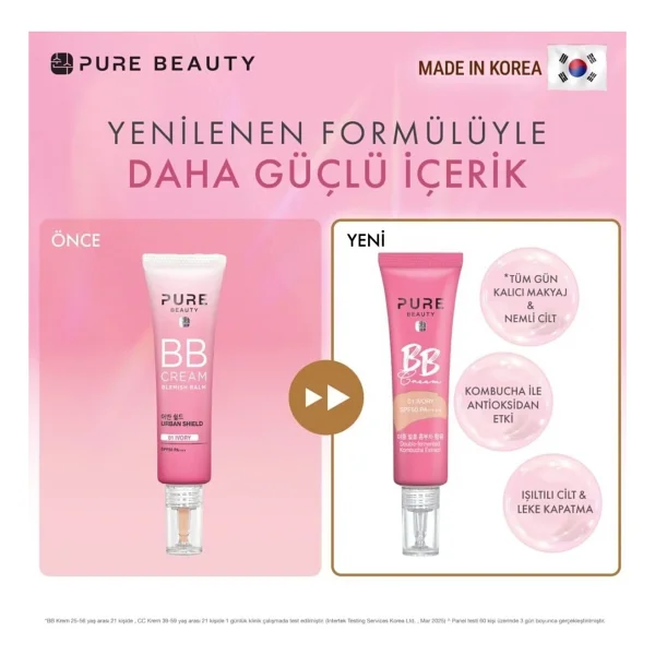Pure Beauty Bb Krem Spf50 Pa++++ 30 Ml Ivory Tüm Cilt Tipleri İçin Ton Eşitleyici Etki - Görsel 2